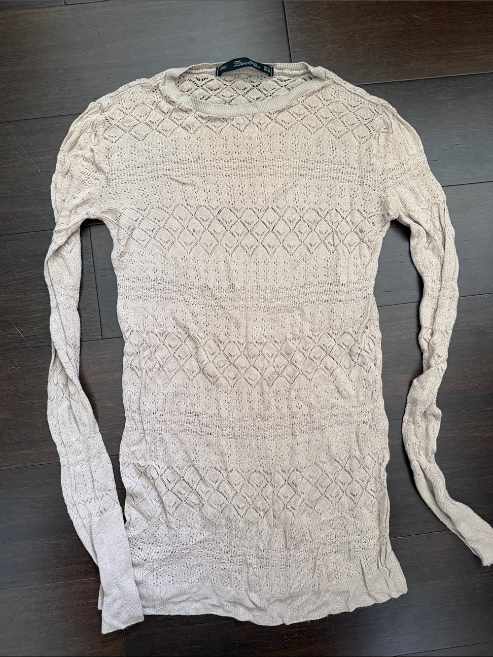 ZARA Lightweight Cream Knit Sweater